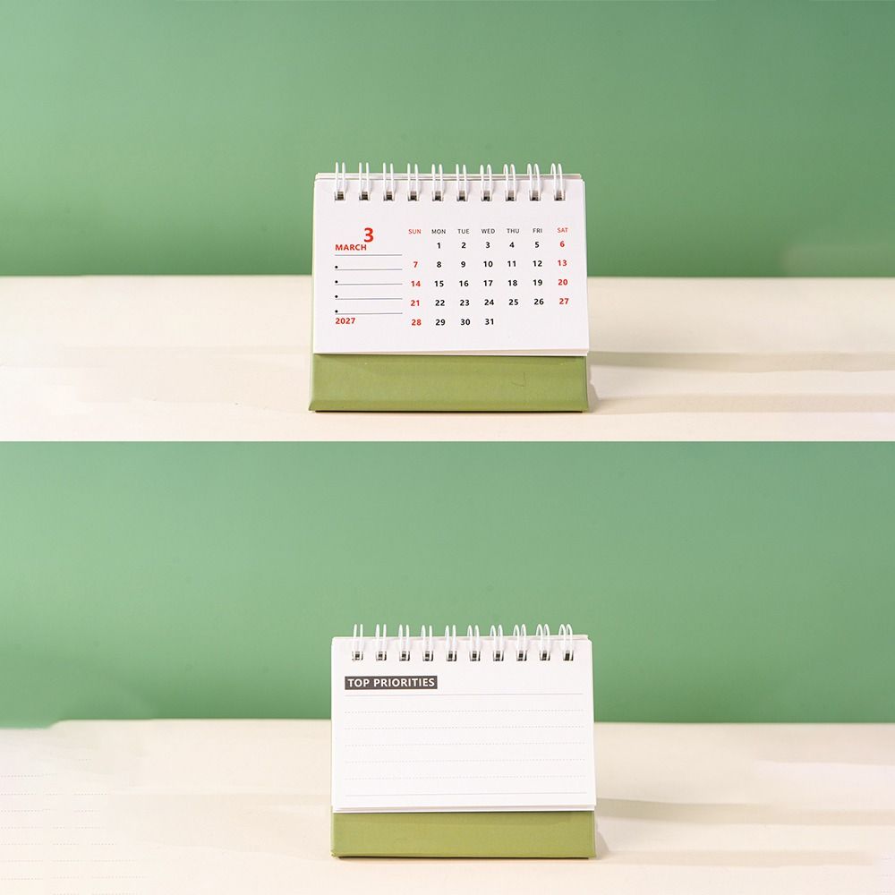 Mini Standing Calendar Coil Flip Calendar New 2027 Desk Calendar Desk Planning