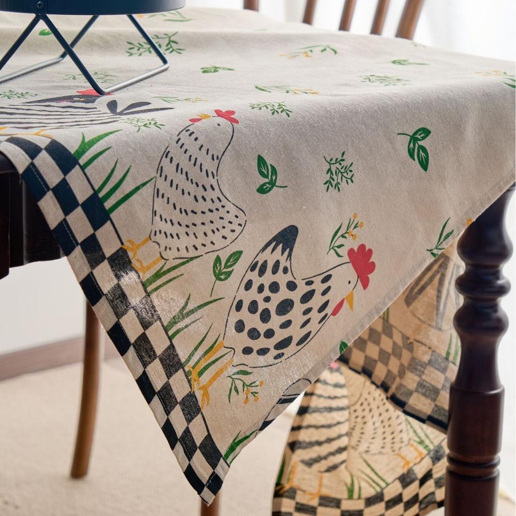 Скатерть Литературная Пастораль Курица Прямоугольная Ткань Скатерть для Обеденного Стола Пылезащитная Украшение Скатерть для Кофейного Столика
