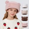 7-15 Years Old Kids Thick Soft Warm Thermal Daily Use Party Travel Bear Ear Faux Fur Beanie Hat