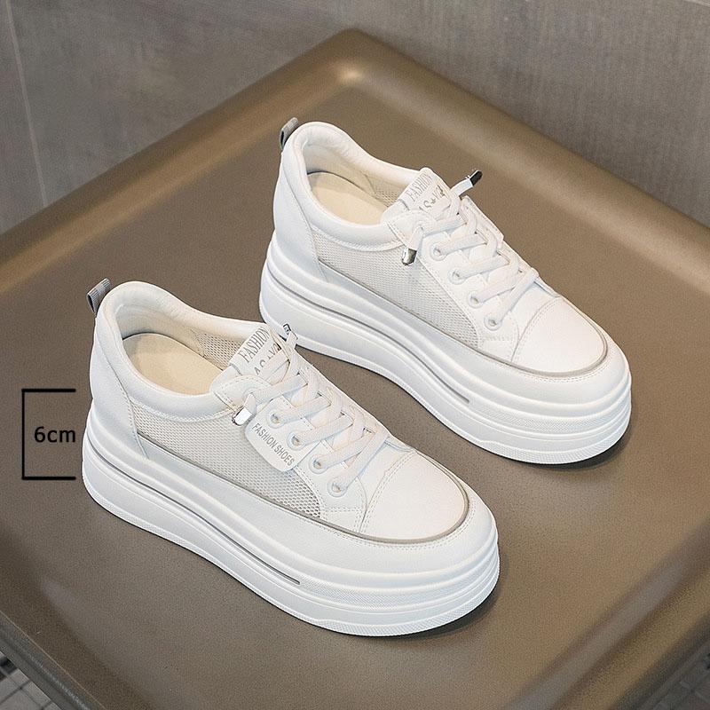 Fujin/ботинки на платформе из натуральной кожи с сеткой 8,5 см, женские кроссовки на танкетке, летняя обувь, белые сандалии на плоской подошве, тапочки, шлепанцы