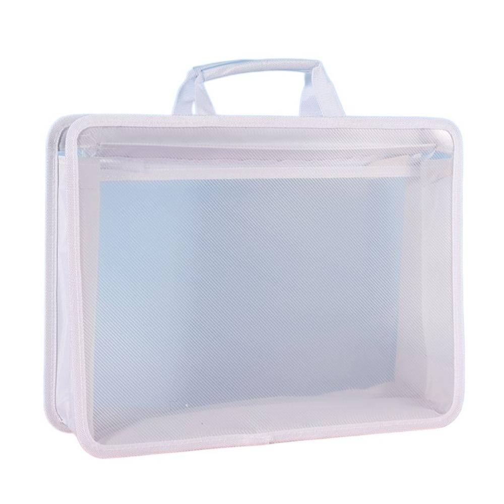 Waterproof Transparent A4 Handbag Zipper Bags File Storage Bag Students Portable Bag  Paperwork