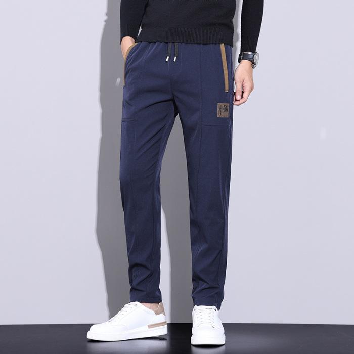 2024 Autumn Casual Pants For Men, Versatile, Loose, Sports Style, With Thick Velvet