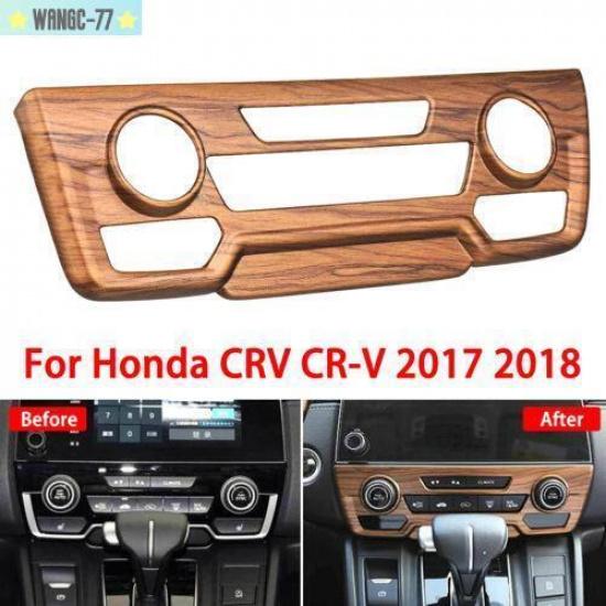 Center Console CD Panel Cover Trim Peach Wood Grain For Honda CRV CR-V 2017-