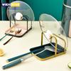 Stainless Steel Pot Lid Holder Rack Stand Multifunctional Pot Lid Storage with Drip Tray Pot Cover Rest Stand Pot Lid Holder