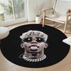 Yamal Round Area Rug Design for Study room Balcony Foyer Game Room Antislip Round Carpet Anime Office Decor Perfect Gift for Women Men