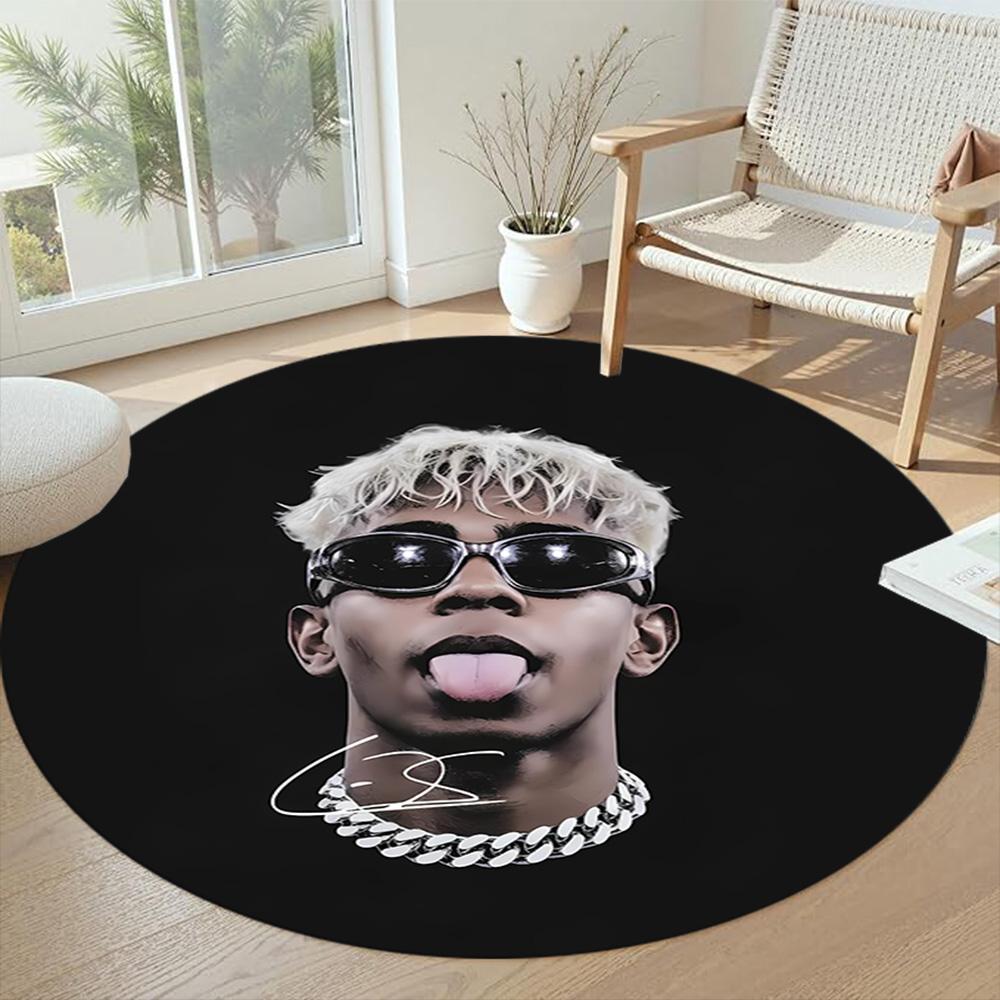 Yamal Round Area Rug Design for Study room Balcony Foyer Game Room Antislip Round Carpet Anime Office Decor Perfect Gift for Women Men
