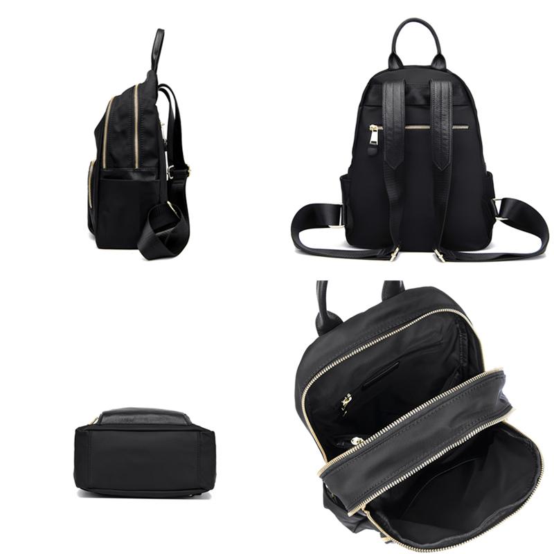 Genuine Leather Knapsack Oxford Women Rucksack Luxury Shoulder Bag Female Fashion Cowhide Travel Backpack New Ladies Casual Bag