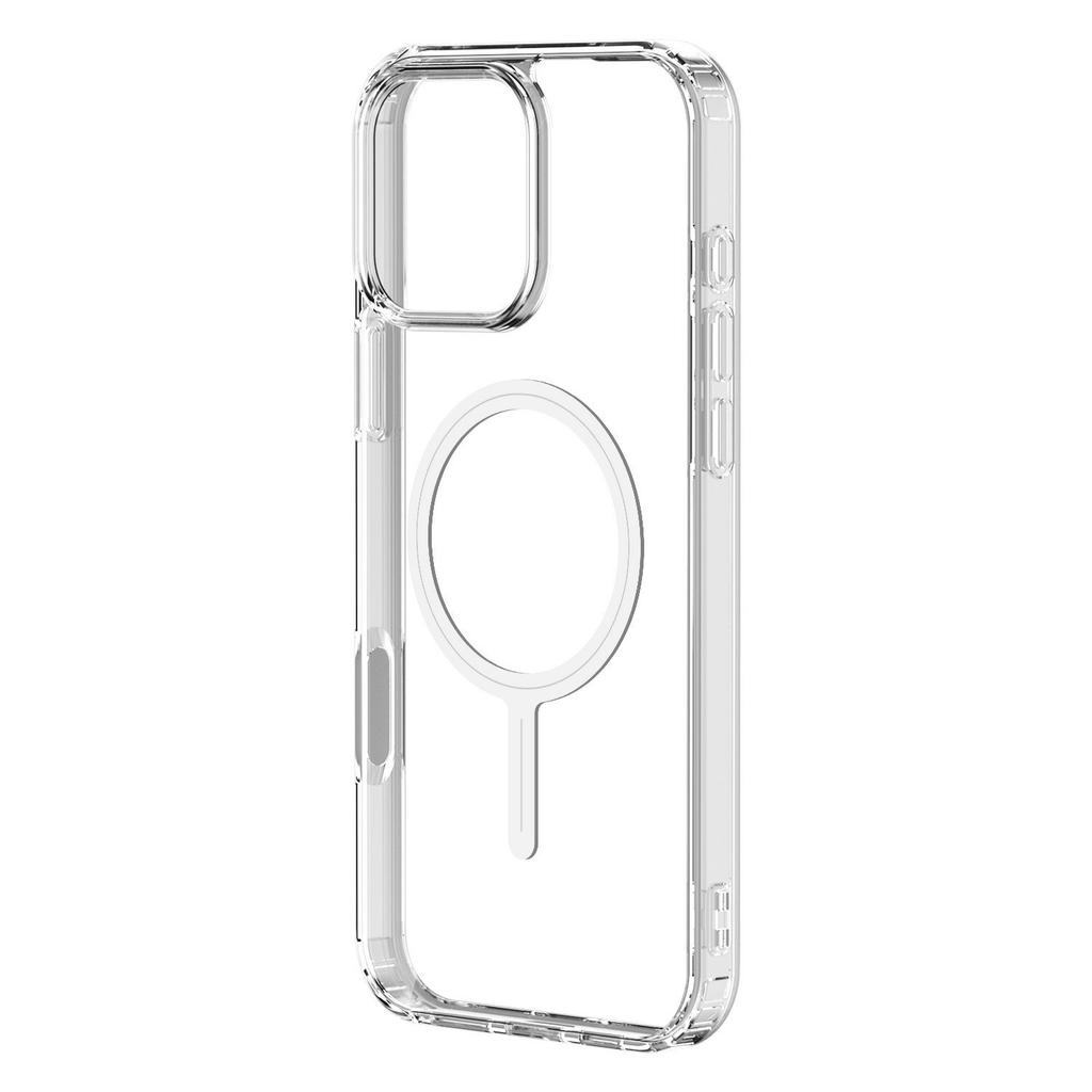 For iPhone 16 Pro Magnetic Case TPU Acrylic Clear Phone Back Cover