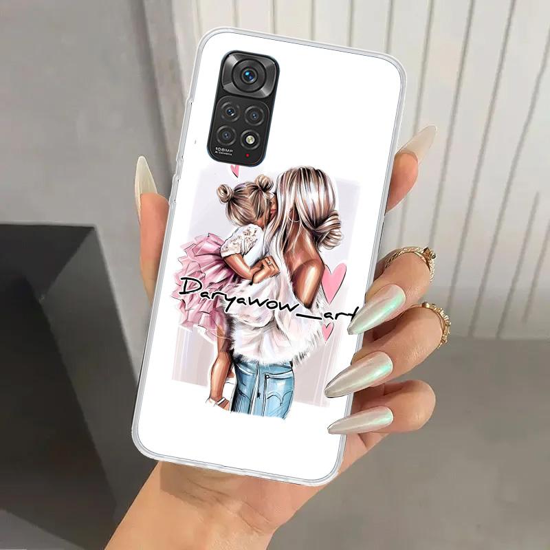 Чехол для телефона 'Мама и Малыш' для Xiaomi Redmi Note Note 14 13 12S 12 11S 11 Pro Plus 11T 11E 10S 9 9S Мягкий Чехол с Принтом Note 1