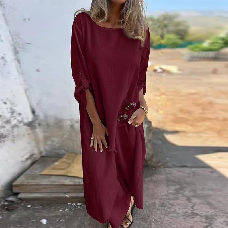 Свободные брюки нестандартной формы с пряжкой на поясе, женский повседневный комплект из двух предметов, круглый вырез, однотонный халат, прямые брюки в стиле Харадзюку