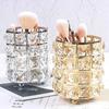 Crystal Makeup Brush Eyebrow Pencil Storage Tube Jewelry Storage Container Metal Storage Box European Style Cosmetic Organizer