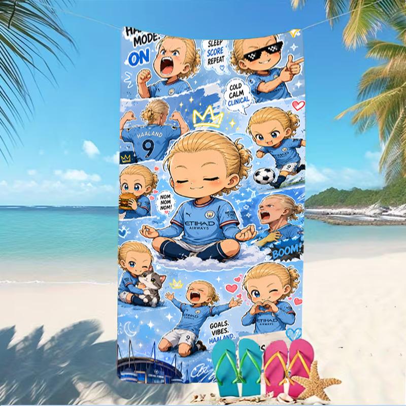 Beach Towel with Haaland Pattern - soft,absorbent,machine washable Lightweight&Modern,swimming,Travel Essentials
