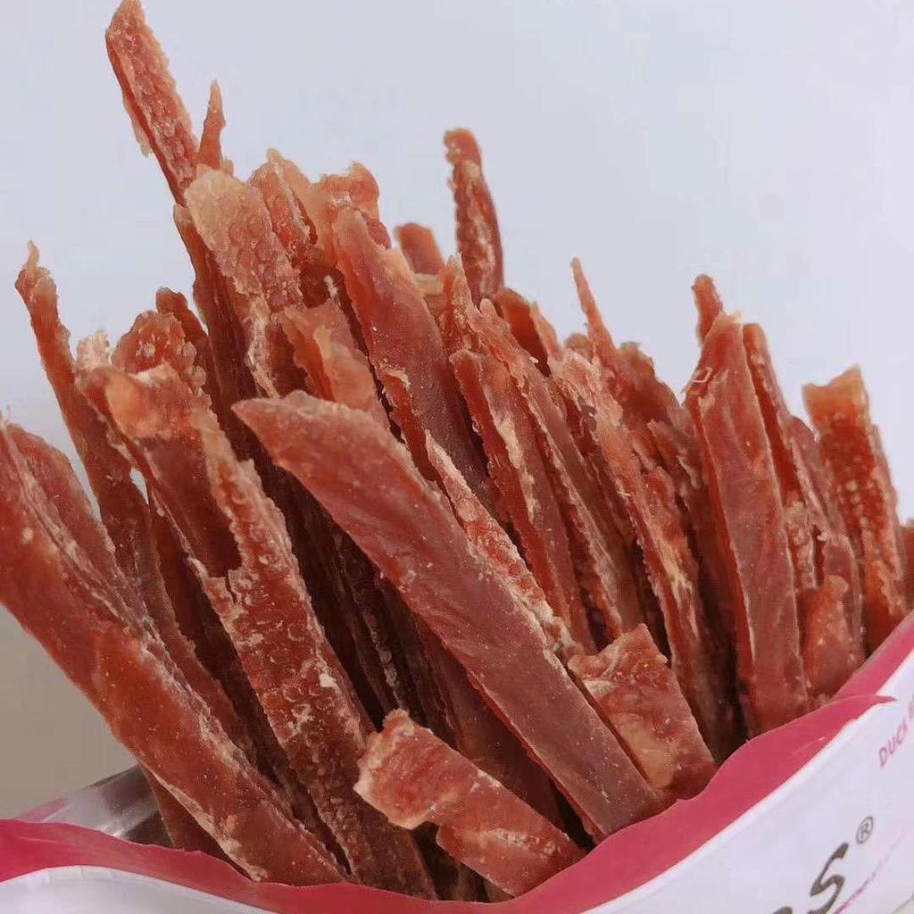 Лакомства для питомцев: DOKAS Куриные/Утиные Джерки для собак породы Померанский шпиц, Тедди, Бишон фризе - 250г