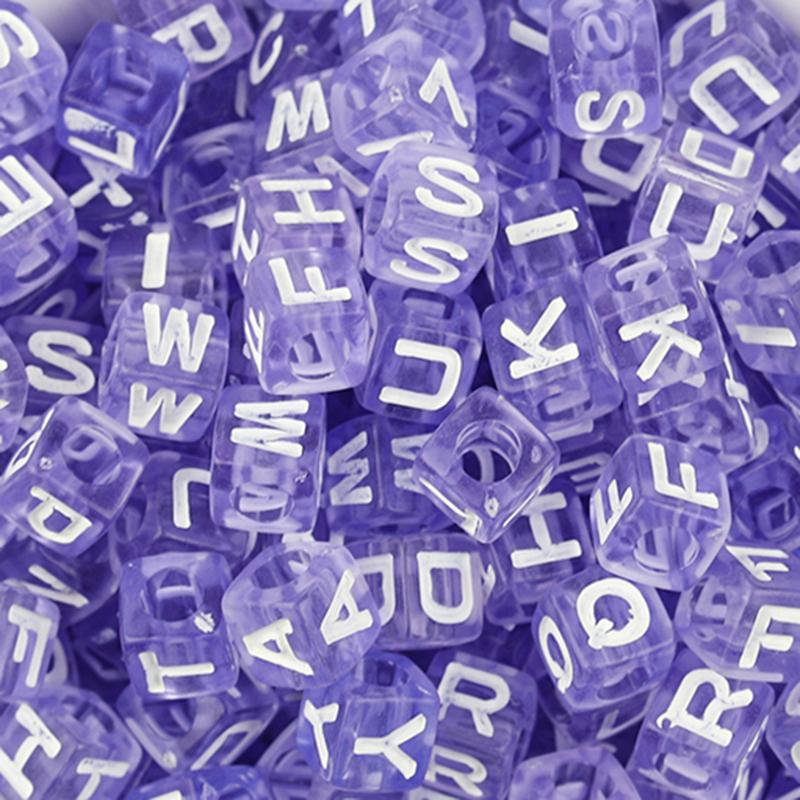 100Pcs/Lot Trendy Acrylic Square Alphabet Beads Large Hole Letter Loose Spacer Bead Jewelry Handmade Bracelet Making Supplies