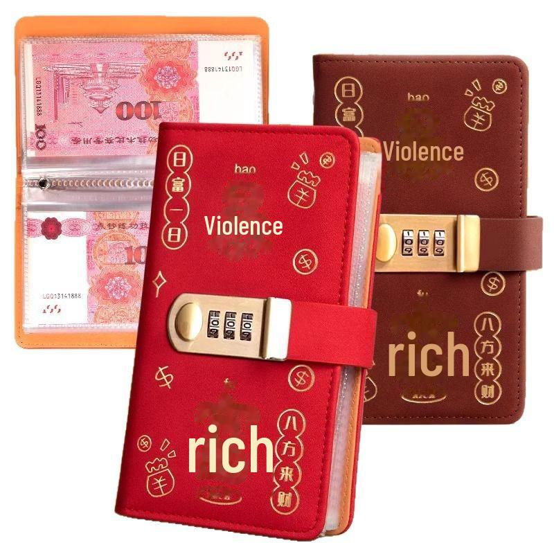 Депозитная книга с надежным замком-паролем, большой вместительный зажим для сбора памятных банкнот