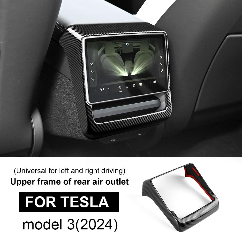Защитная накладка заднего воздуховода кондиционера из АБС-пластика и углеродного волокна для Tesla Model 3 Highland 2025 Model Y Juniper 2025 Аксессуары