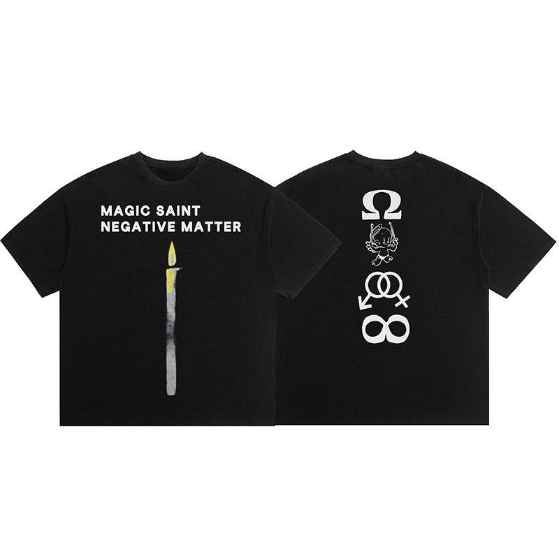 New Saint Vintage Michael American Streetwear Niche Retro Shortsleeved Unisexs And Unisexs Tshirt
