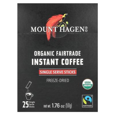 Кофе Mount Hagen Fair Trade сублимированный растворимый, 25 индивидуальных стиков, 50 г (1,76 унции)