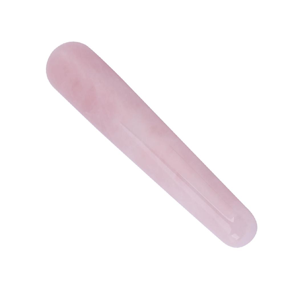 1pc Natural Quartz Crystal Face Massage Wand Stone Smooth Stick Massaging Tool Pink 100mm