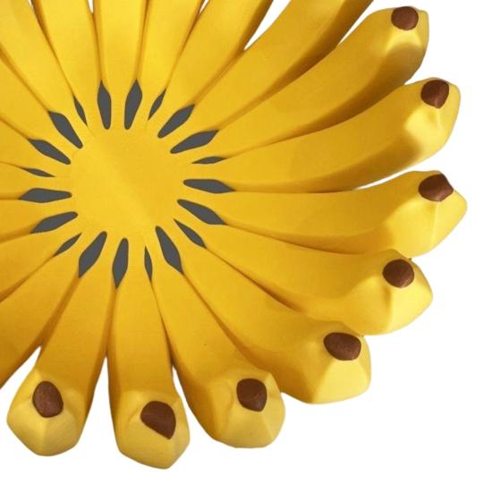 xiaobudian 3D Printed Banana Fruit Bowl, Large Capacity Tray Holder, Decorative Shape Food Serving Plate for Kitchen, Dining Table