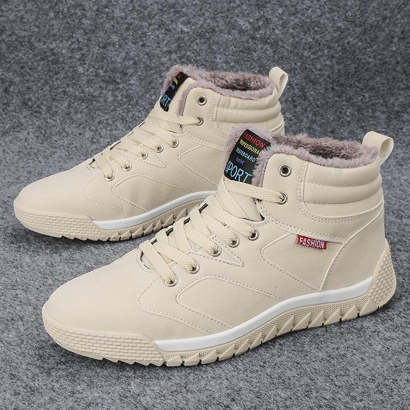 Winter velvet warm cotton shoes men's Martin shoes waterproof thickened high-top shoes snow boots large size men's shoes