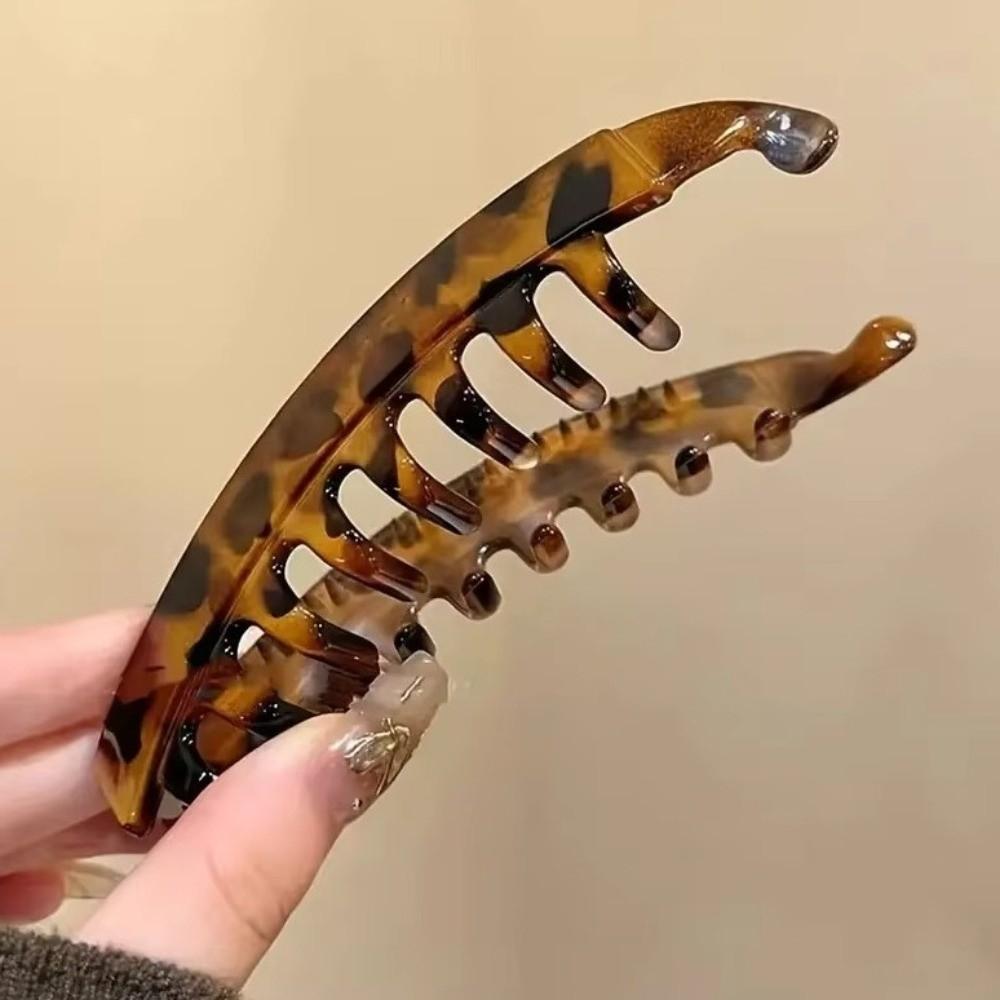 Large Size Tortoiseshell Pattern Ponytail Barrettes Plastic Banana Hair Clip Headwear