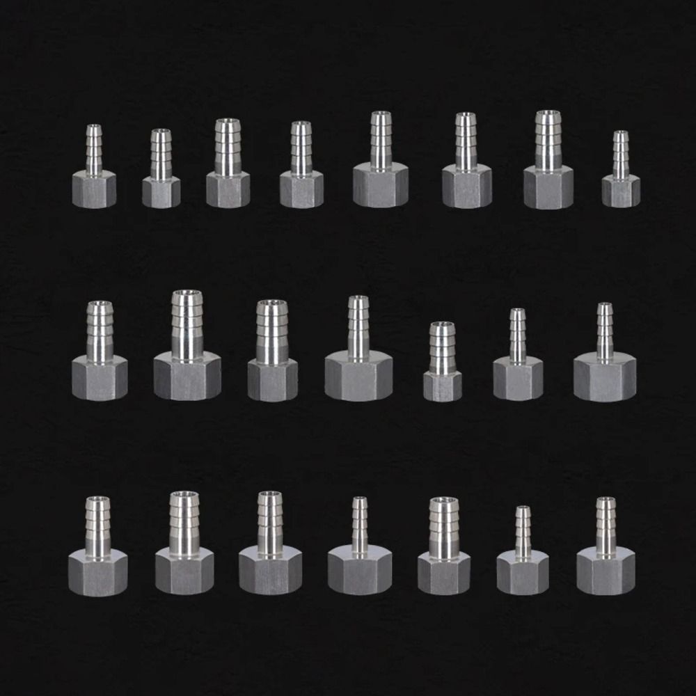 1Pcs Silver Tone Pipe Fitting Connector Stainless Steel Pipe Fitting for Hose Connection