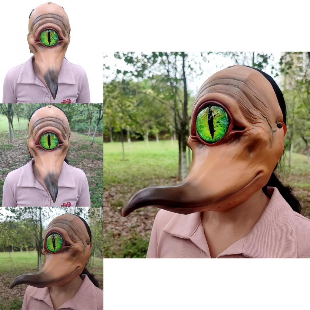 One Eyed Monster With A Long Mouth Monster Latex Mask For Cosplay And Festival Decor