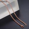 Fashion Simple 2mm Round Box Chain Necklaces For Women Men Stainless Steel Never Fade Rose Gold Color Tone Solid Metal KN555A