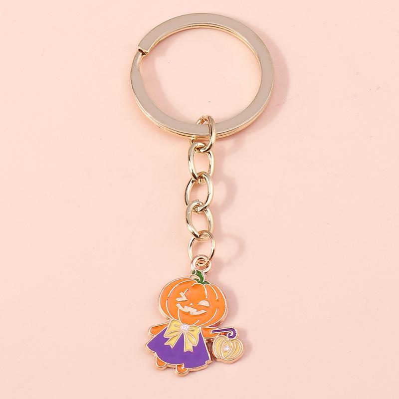 Cute Enamel Ghost Keychain Halloween Witch Pumpkin Bat Keyring Pendants for Car Key Holder Handbag Decor Jewelry  Accessories