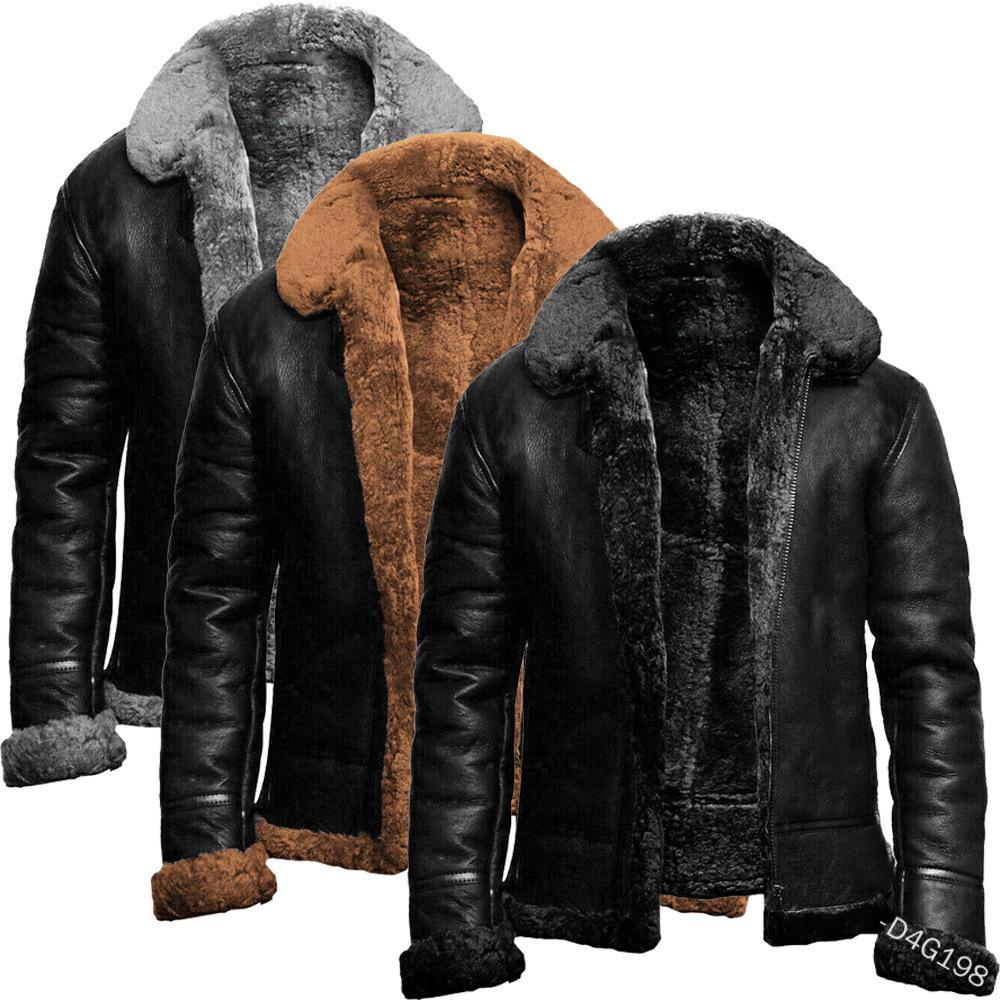 New Autumn and Winter Men's Artificial Fur One-piece Woolen Coat