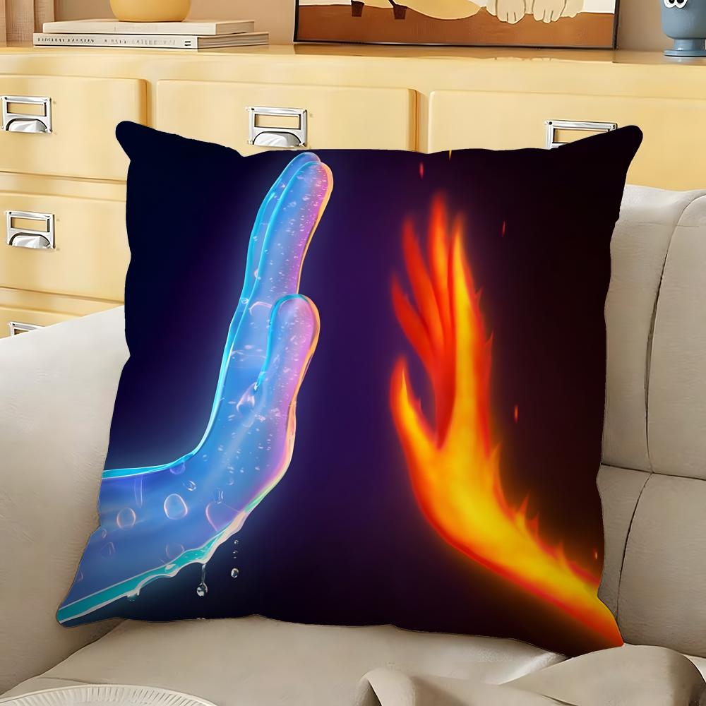 Anime EElemental Cushion Cover Soft Durable Reversible Pillow Cover Home Car MultiScene Daily Comfort Pillowcase