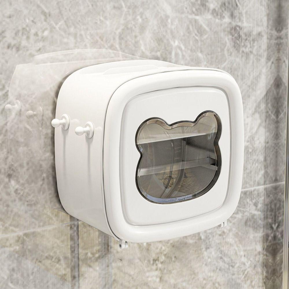 Wall Mounted Roll Paper Tube Box Waterproof Washcloth Storage Box Durable Toilet Paper Box Home