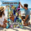 Custom Name Personalized DRAGON BALL Print Beach Towel, for Trip Camping Beach Party Home Decor, Birthday Gift for Family & Friends