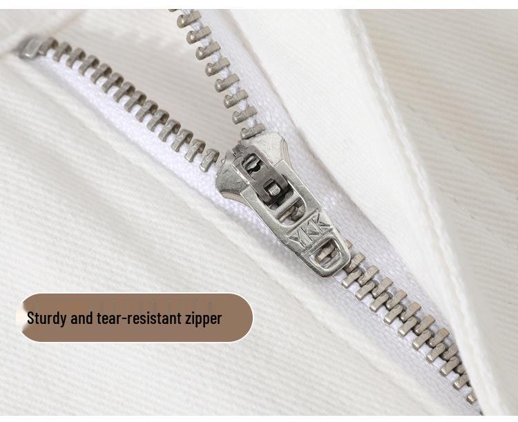 Женские джинсы с высокой талией, облегающие, белые, прямого кроя - Осень 2025