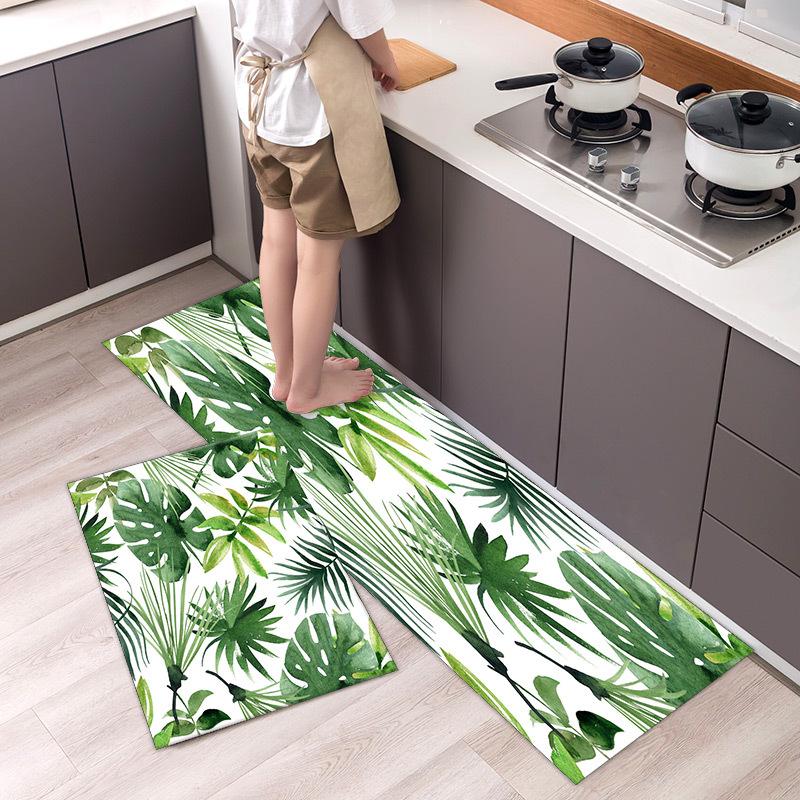 French Romantic Retro Country Kitchen Mat Non‑Slip Absorbent Long Runner for Living Room Floor