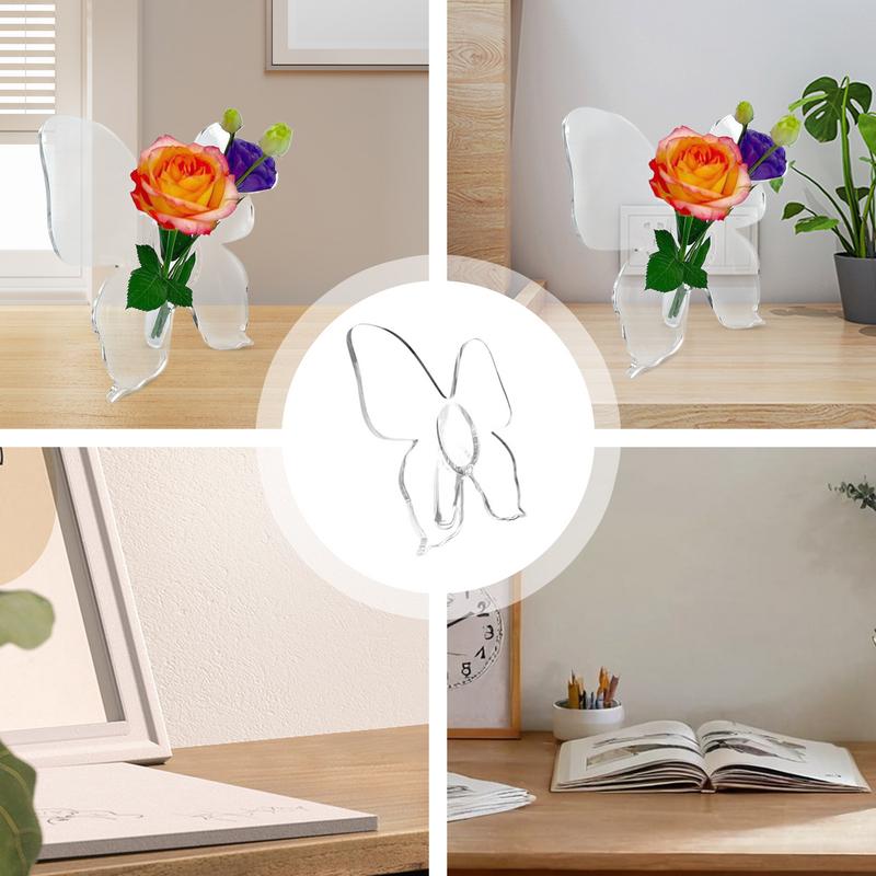 INS прозрачная акриловая ваза-бабочка гидропонный цветочный горшок декоративные украшения художественная ваза для дома гостиной настольные украшения