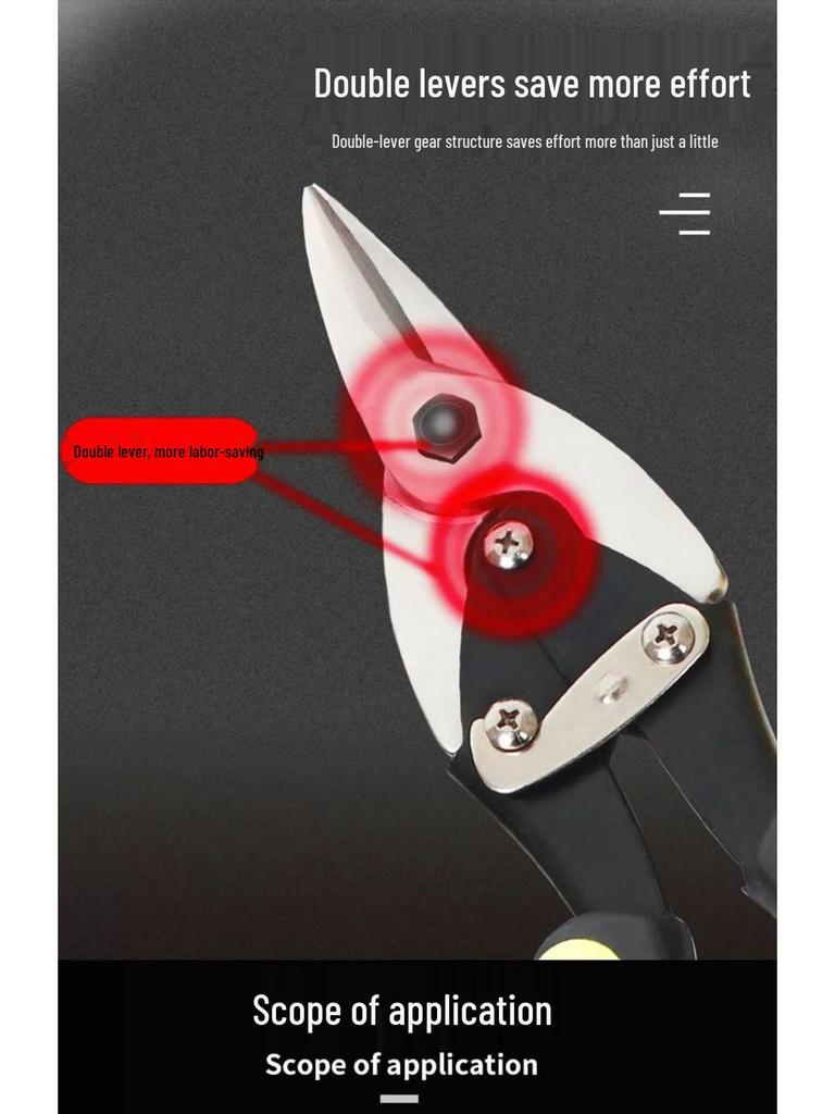 Heavy-Duty Multifunction Aviation Tin Snips - Stainless Steel Industrial Ceiling & Sheet Metal Scissors