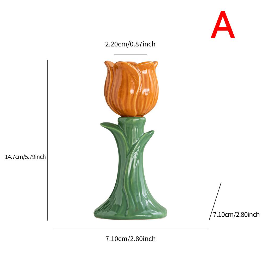 Керамический подсвечник-тюльпан, подсвечник-цветок, держатель для свечей, трехмерный подсвечник-тюльпан, декор для дома