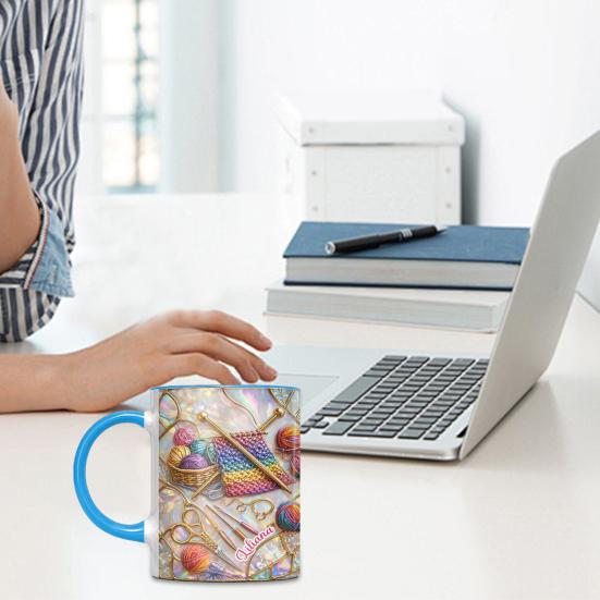 325/450 мл Кружка для вязания и шитья с ручкой, термостойкая керамическая, большой емкости, для чая, молока, воды, подарок для любителя шитья