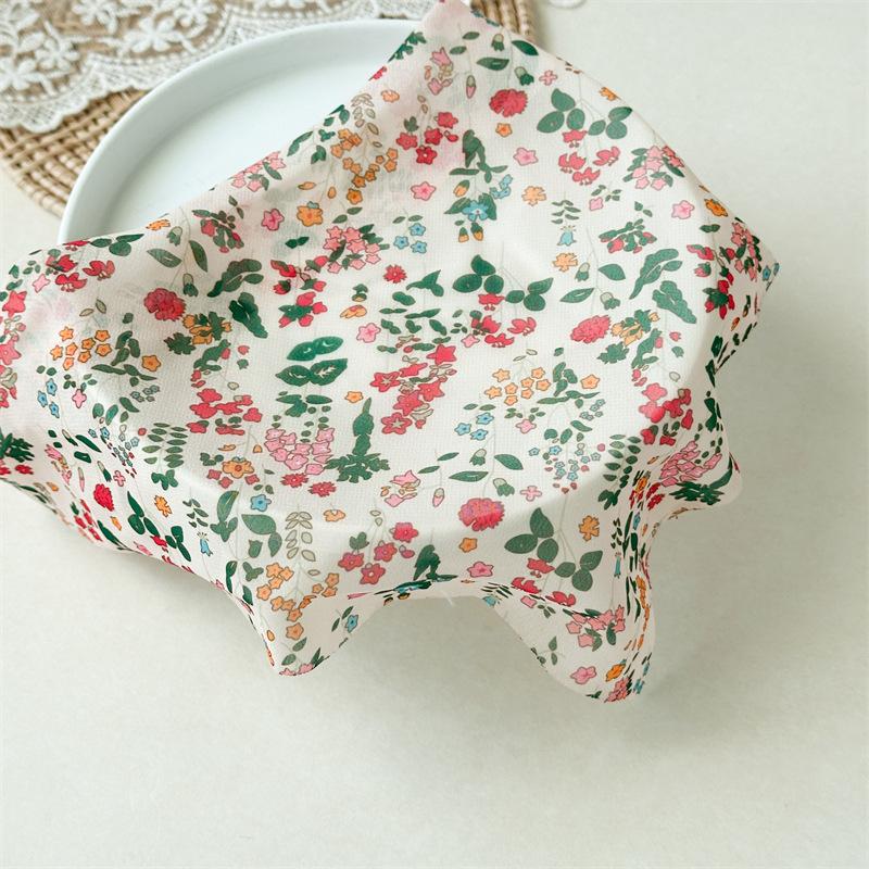 Floral Print Triangle Kerchief Headbands Elastic Back Bandana Style Hair Wraps Bohemia Garden Party Headwear For Women