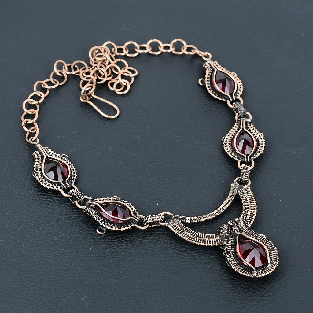 Цитрин драгоценный камень ручной работы из чистой медной проволоки ювелирное ожерелье для любви