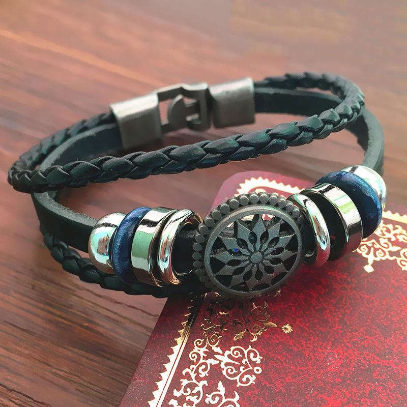Pu Vintage Infinity Charm Wrap Мужской Женский Браслет Ювелирные Изделия Панк Стиль