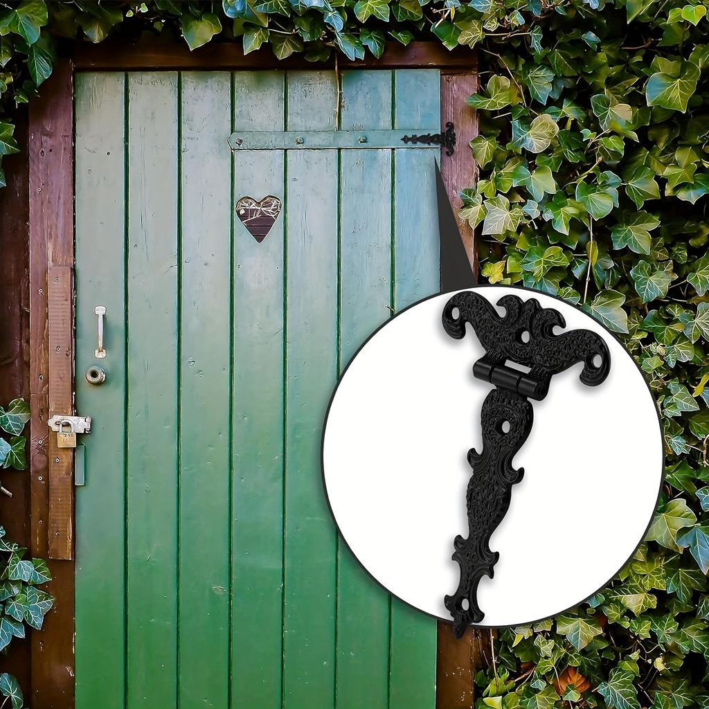 4 шт. Т-образные петли, прочная фурнитура, винтажные черные декоративные петли для дверей амбара с винтами