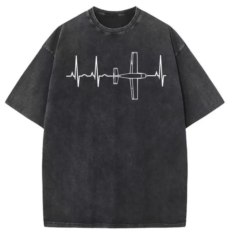 European and American Washed Retro Funny Fish Bone Cartoon Mechanical Printing Hip Hop Short Sleeve Loose T-shirt Top