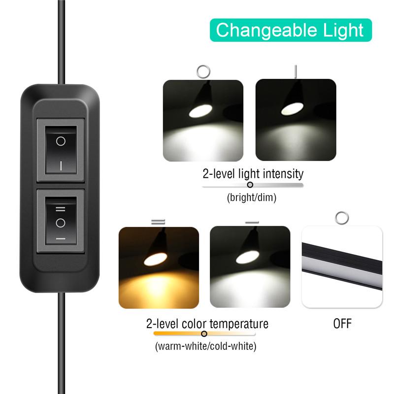 Регулируемый светодиодный торшер, вращающийся свет, диммируемый 1000 лм, белый+теплый белый, напольный для чтения, USB+клипса+вилка, линия 1,8 м, для дома, офиса, стола