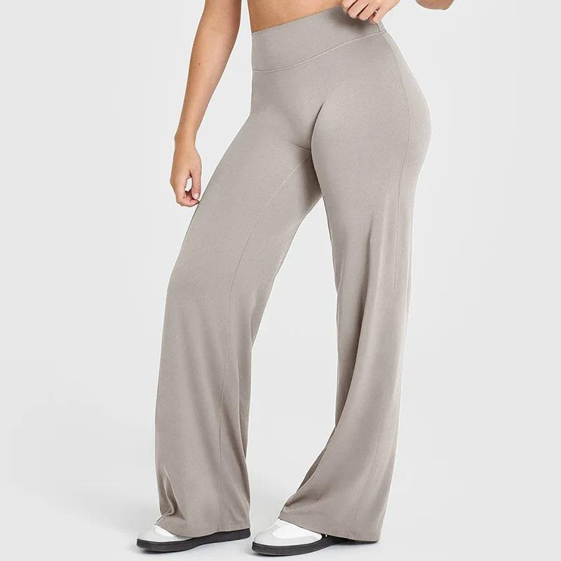 STOUREG Sport Trousers Straight-Leg Pants Ultra Soft Butter Fabric Women's Mid-Waist Yoga Pants GYM Naked Feel Pilates Running