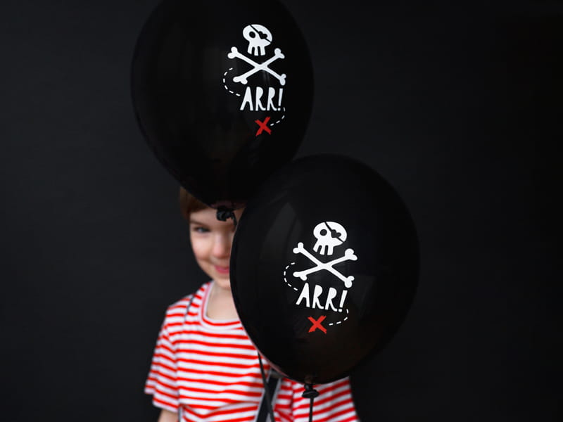 Balony 30Cm Piraci Kolor Czarny 6 Szt Partydeco