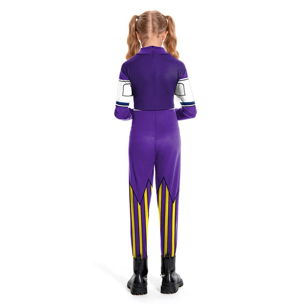 Kids Circus Performer Costume Full Body Jumpsuit Long Sleeve Stage Outfit Halloween Role Play Suit for Children Boys and Girls