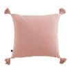 Removable Cushion Cover with Pompoms "Gaïa" 40 X 40 Cm "Cotton Gauze" - Gaïa Rose Pêche